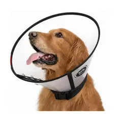 GENERICO - Collar isabelino tipo cono para mascotas perros y gatos negro talla M