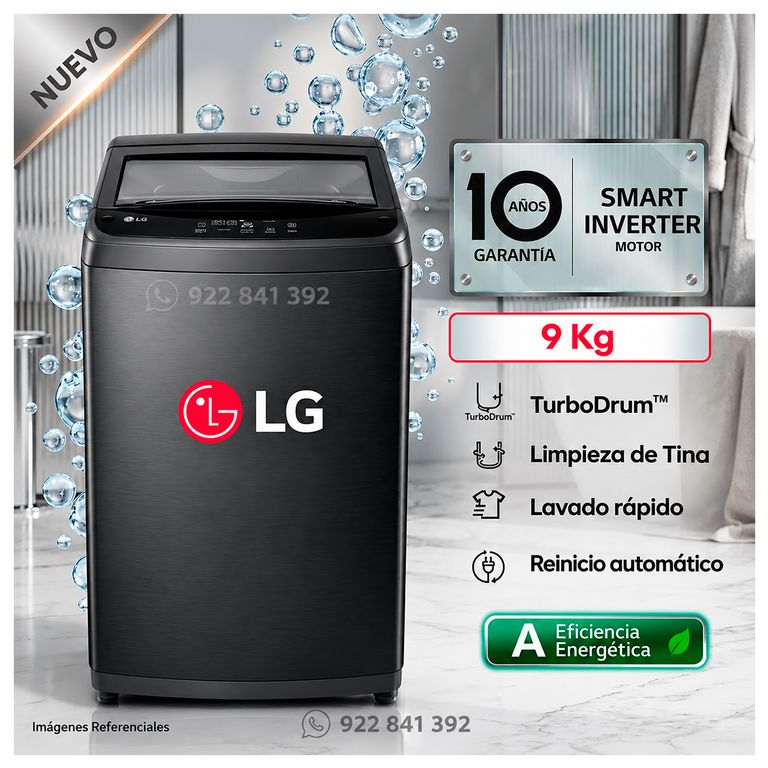 Lavadora 9 Kg de lavado Rapido y Carga Superior WT9BVTB - Modelo Nuevo
