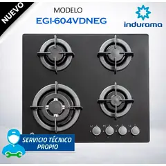 INDURAMA - Encimera Multigas 4 Quemadores EGI-604VDNEG