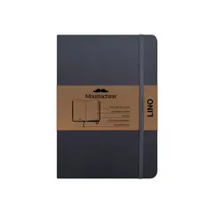 MOUSTACHINE - Libreta Classic Lino Gris Mediano Blanco