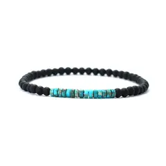 GENERICO - Pulsera de cuentas estilo unisex 4mm moda casual ojo de tigre y Onix