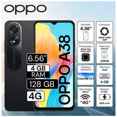 OPPO - Celular Poco A38 6.56" Pulg. 4GB RAM 128GB ColorOS 13.1 - Negro