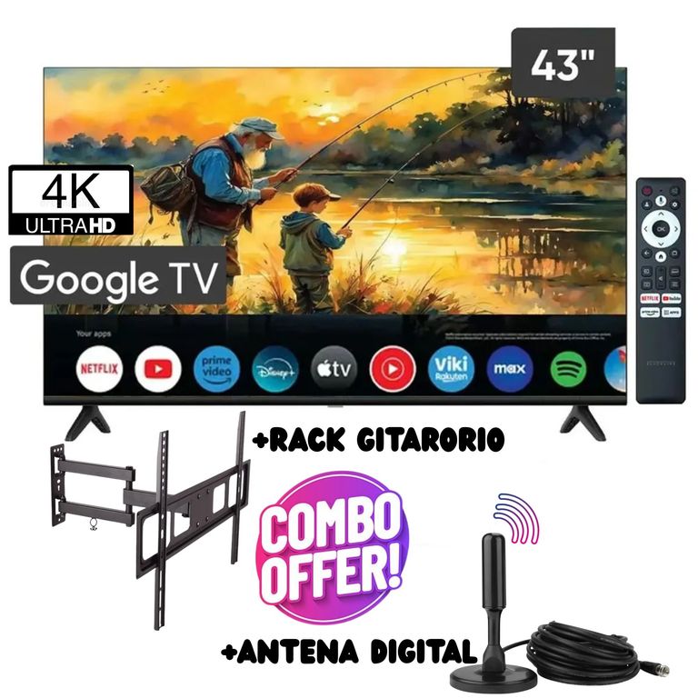 Televisor 43 UHD 4K Smart TV BL43-T3000UD+RACK GIRATORIO