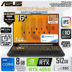 ASUS - Laptop TUF Gaming F16 Intel® Core™ i7-13620H 16GB RAM 1TB SSD Geforce RTX4050 16 FHD FX607VU-RL016W