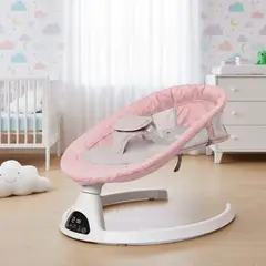 PERU IMPORTACIONES - Mecedora Eléctrica Rosado para Bebe con Bandeja Comedor
