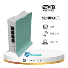 MIKROTIK - Router Wifi 6 Hap Ax Lite Ax1800 Doble Banda Con 4 Puertos Gigabit, Cpu Dual Core- L4