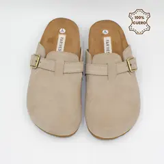 FAR WEST - Zueco - Sueco Mujer y Hombre Harper Cuero Beige