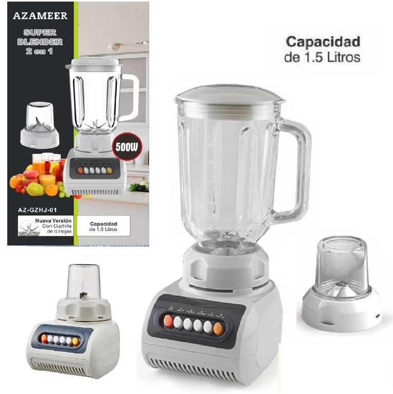 Nueva Licuadora Super Blender 500 W 2 en 1 Azameer-B