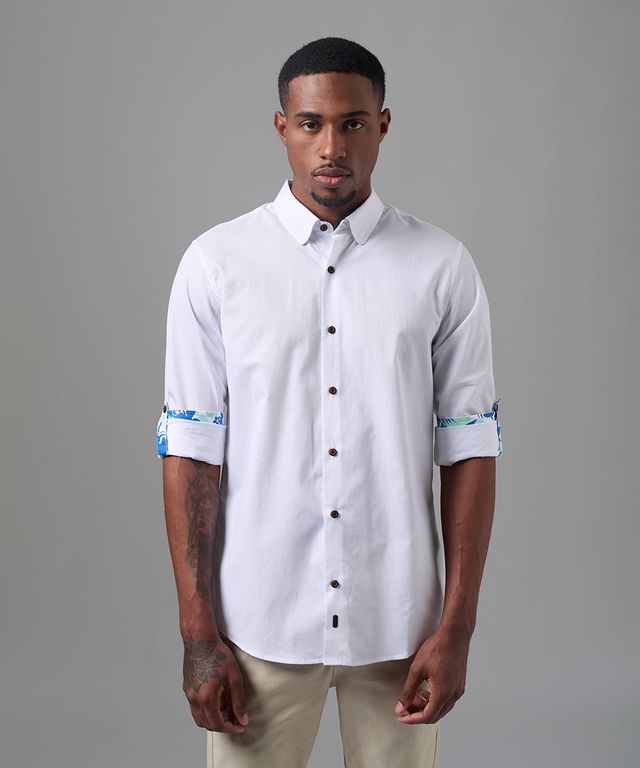 Camisa 100% Algodón Classic Fit Blanco