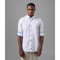 MBO - Camisa 100% Algodón Classic Fit Blanco