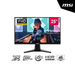 Msi - MONITOR MAG 255F E20 Plano 24.5 FHD Rapid IPS 1920x1080 200HZ 0.5 MS HDMIx2 DP