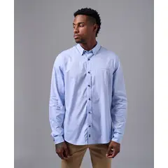 MBO - Camisa 100% Algodón Classic Fit Celeste