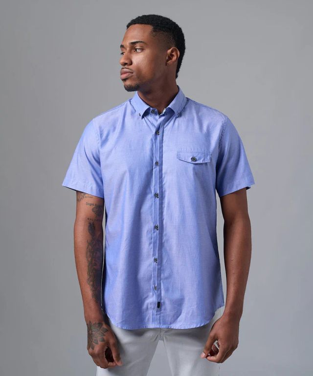Camisa 100% Algodón Classic Fit Celeste