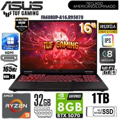 ASUS - LAPTOP TUF GAMING F16 FA608UP-A16.R95070 AMD R9 270 32GB 1TB SSD RTX5070-8GB 16" WUXGA WIN 11