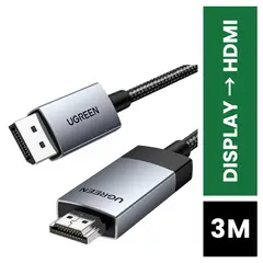 UGREEN - Cable DisplayPort A HDMI Resolución 4K 3 Metros Para Laptop Computadora Tarjeta Gráfica