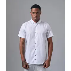 MBO - Camisa 100% Algodón Slim Fit Blanco