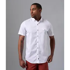 Mbo - Camisa 100% Algodón Slim Fit Blanco