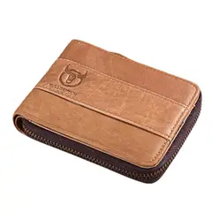 BULLCAPTAIN - - Billetera de Cuero Mate QB-025-BEI Beige