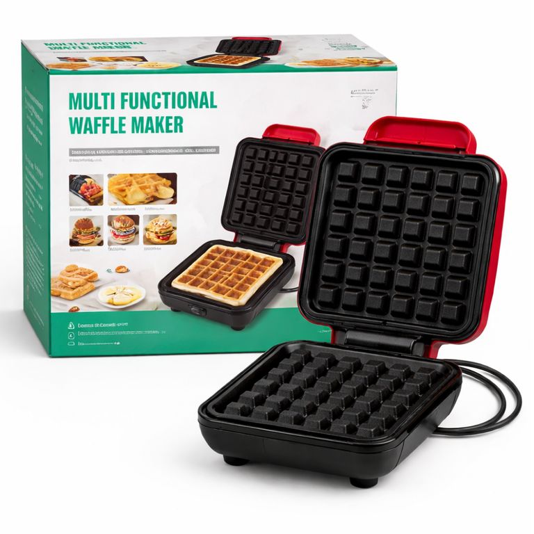Waflera Eléctrica Multifuncional Antiadherente Para Desayunos