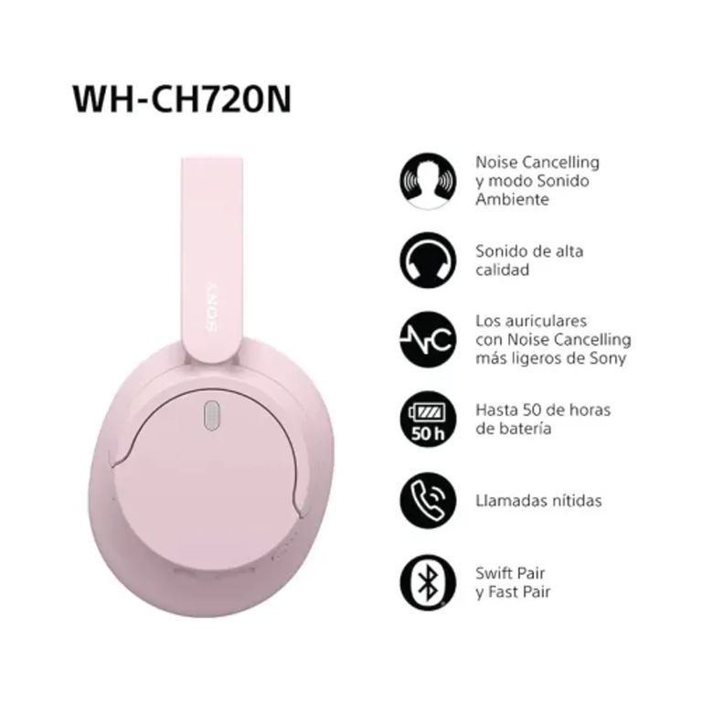 AUDIFONOS BLUETOOTH ON EAR WH - CH720 - ROSA