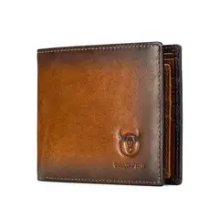 BULLCAPTAIN - - Billetera de Cuero Brillante QB-05-CF Café