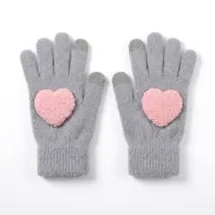 OEM - Guantes De Invierno Para Niños Corazón Gris