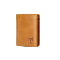 BULLCAPTAIN - - Billetera de Cuero Mate QB-031-V-BEI Beige