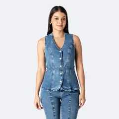 PIONIER - Chaleco Kirali Denim Stretch Mujer