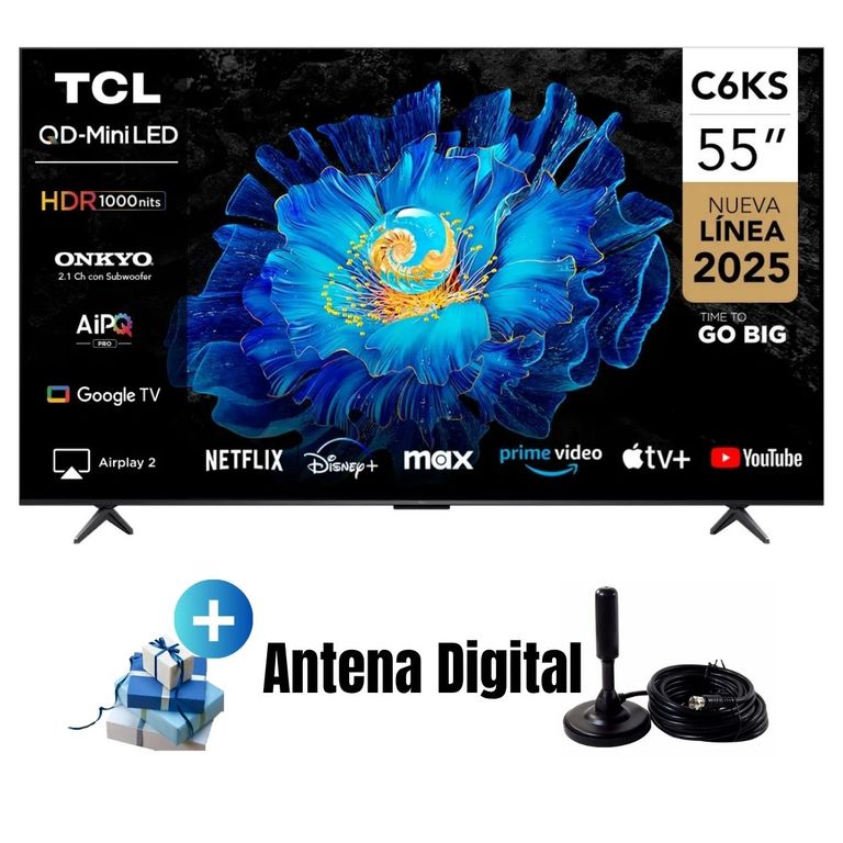 Televisor 55'' Qd Miniled UHD 4K Google TV 55C6KS 2025 + ANT