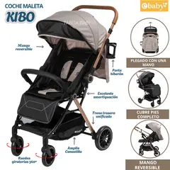 EBABY - Coche Maleta mango reversible Kibo Gris