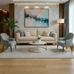 GENERICO - Juego de Sala Sami Beige Butacas Vintage