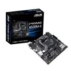 ASUS - Placa base Prime A520M-K Micro ATX, Socket AM4 y Chipset AMD A520 para PCs eficientes