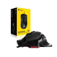 CORSAIR - Mouse gamer Glaive RGB Pro negro, ultra preciso y personalizable para una experien
