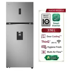 LG - Refrigeradora VT38SPYC 374L Top Freezer + DoorCooling Plateada