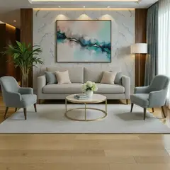 WAYRA CASA & DISEÑO - Juego de Sala Sami Beige sofa de 3 cuerpos mas 2 Butacas Vintage