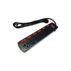 OMEGA - SUPRESOR DE PICOS CON SWITCH INDEPENTIENTE - 6 TOMAS - 1.8mt