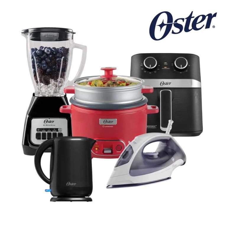 Combo Licuadora + Olla Arrocera 1.8 LT + Freidora 4L + Hervidor 1.8 LT + Plancha