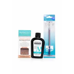 MASGLO - Pack X3 Base Recuperadora De Uñas Nude Y Removedor De Sistemas Con Fragancia + Repujador