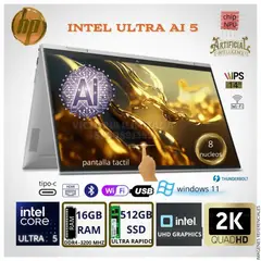 HP - Laptop Omnibook X FLIP 14" 2K TACTIL Intel® Core™ Ultra 5 226V 16GB LPDDR5 512GB SSD - 14-fm0013dx