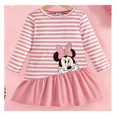 GENERICO - Vestido con manga larga rosado para bebés