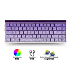 AULA - Teclado Magnético Hero 68 He RGB Morado EN