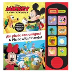 GENERICO - Libro bilingüe español inglés un picnic con amigos Mickey Mouse