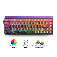 AULA - Teclado Magnético Hero68 He RGB NegroRojo EN