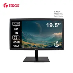 TEROS - Monitor Plano TE-1916S 19.5" HD TN, 75 Hz, 5ms, HDMI, VGA, AUDIO OUT, Parlantes