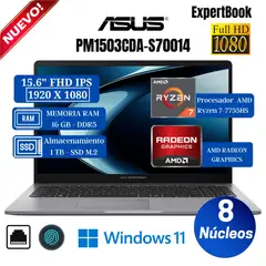 ASUS - Laptop ExpertBook PM1503CDA-S70014 15.6" FHD IPS, Ryzen 7-7735HS, Ram 16GB, SSD 1 TB, Win 11