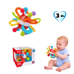 HUANGER - Pelota Sonajero Sensorial para Bebé con Mordedores Multi Texturas