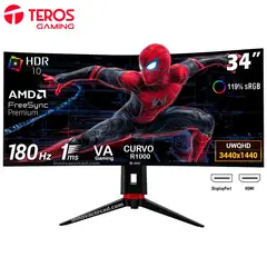 TEROS - Monitor Curvo gaming TE-3412G 34 UWQHD VA 180Hz 1ms HDR10 FreeSync Premium