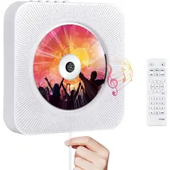 PUREPOWER - Reproductor de CD portátil con Bluetooth para montar en la pared para el hogar