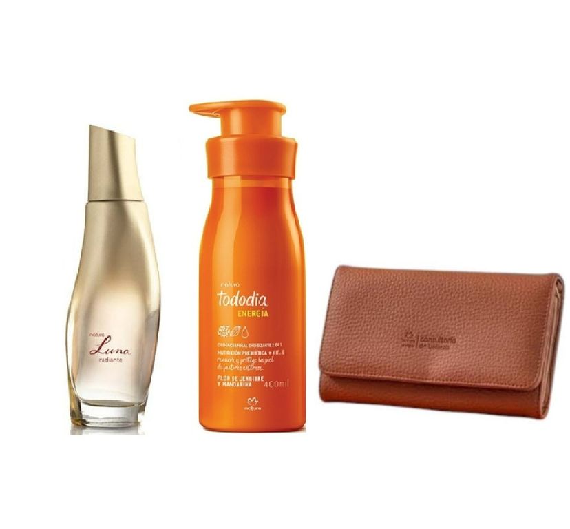 Luna radiante femenino 75ml + crema tododia y billetera