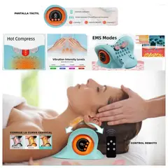 GENERICO - Masajeador de Cuello Eléctrico Recargable con EMS, Calor Infrarrojo y Control Remoto